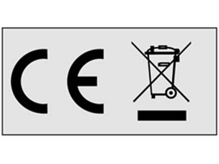 CE and WEEE symbol labels.