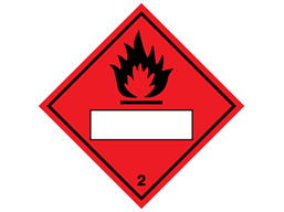 Flammable, class 2, hazard diamond label (with write on panel)