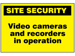 Video cameras and recorders in operation sign