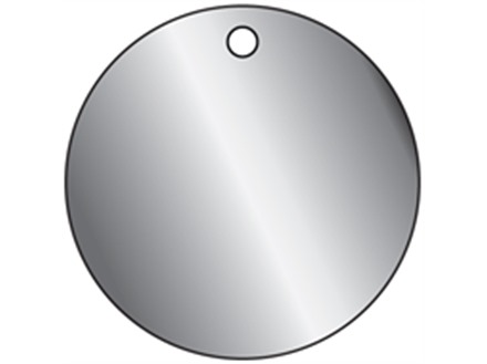 Blank anodised aluminium circular metal tags.