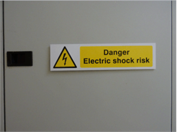Danger Electric shock, mini safety sign.