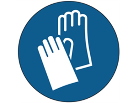 Hand protection symbol labels.