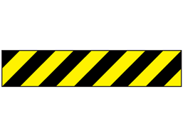 Laminated warning tape, black and yellow chevron.