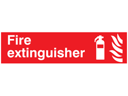 Fire extinguisher, mini safety sign.