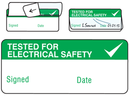 Tested for electrical safety write and seal label.