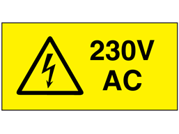 230V AC Electrical label VEL113 | Label Source