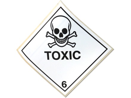 Toxic 6 hazard warning diamond sign