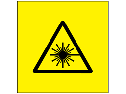 Laser equipment warning symbol safety label.