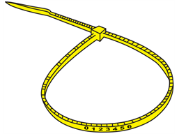 Serial numbered nylon cable ties, yellow