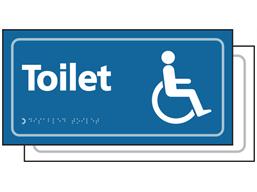 Disabled toilets sign.