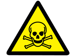Toxic hazard warning symbol label.