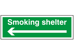 Smoking shelter, arrow left sign