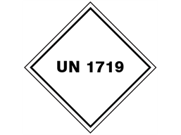 UN 1719 (Caustic alkali liquid ) label.