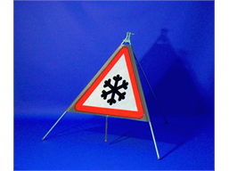 Ice roll up road sign