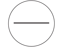 Negative current symbol label.