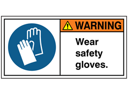Wear safety gloves label