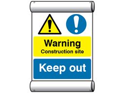 Site safety notice - Warning construction site, Keep out scaffold banner