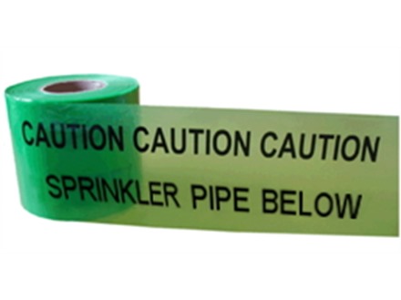 Caution sprinkler pipe below tape.
