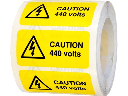 Caution 440 volts label.