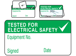 Tested for electrical safety jumbo write and seal labels.