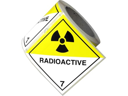 Radioactive, class 7, hazard diamond label
