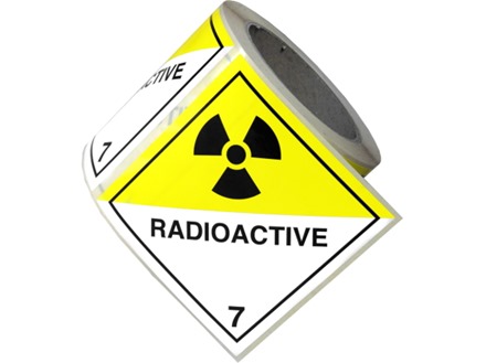 Radioactive, class 7, hazard diamond label