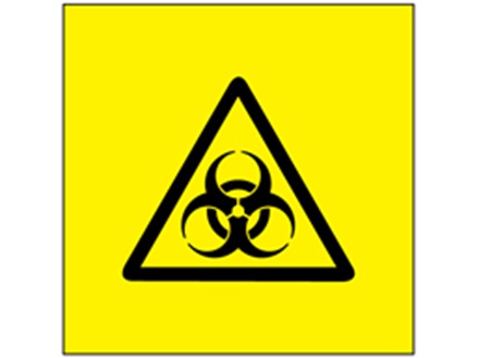 Biological hazard symbol labels.