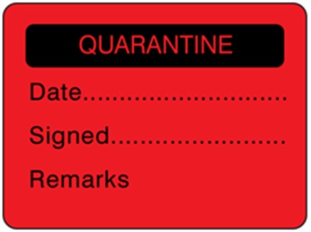 Quarantine fluorescent label