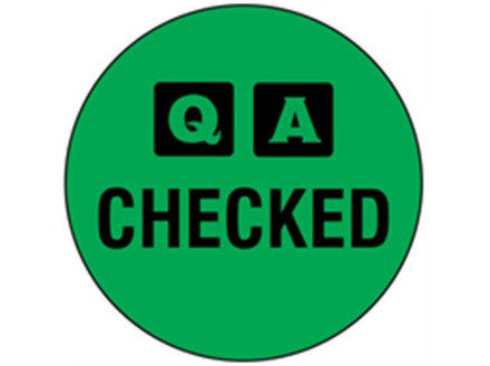 QA Checked label