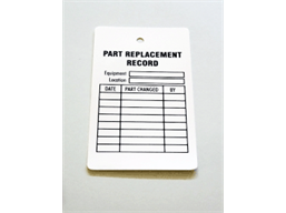Part replacement record tag.