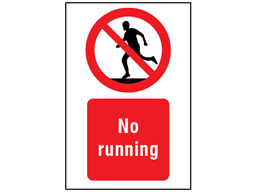 No running symbol and text safety sign.