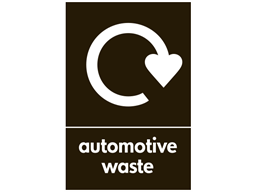 Automotive waste WRAP recycling sign.