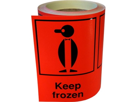 Keep frozen shipping label.