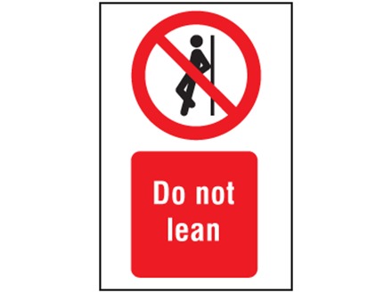  Do not lean symbol and text safety sign.