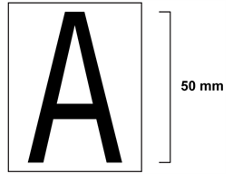 Equipment Identification Markers, 50mm high characters