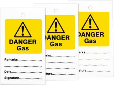 Danger gas tag.