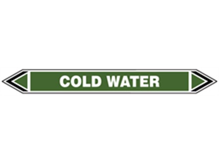 Cold water flow marker label.