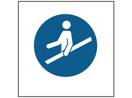Use handrail symbol safety sign.