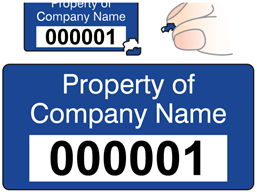 Assetmark destructible serial number label (text on colour), 19mm x 38mm