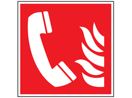 Fire telephone symbol safety sign.