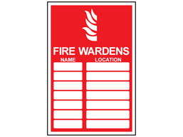 Fire wardens register sign