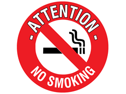 Attention no smoking floor marker