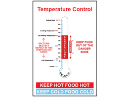 Temperature control safety sign.