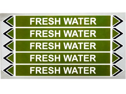 Fresh water flow marker label.