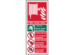 Fire hose reel safety sign.