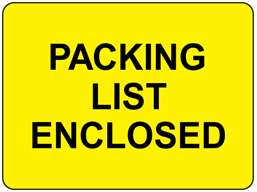 Packing list enclosed fluorescent label