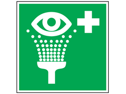 Emergency eye wash symbol safety sign.