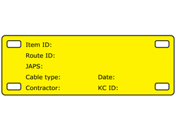 Cable tag, 35mm x 100mm, one colour print