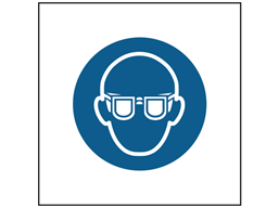 Wear eye protection symbol safety sign.