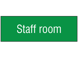 Staff room, engraved sign.